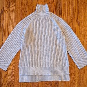 Taupe Chunky Knit Turtleneck Sweater | Small